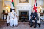 الشيخ محمد بن زايد ورئيس وزراء بريطانيا يبحثان في لندن علاقات البلدين والتطورات الإقليمية